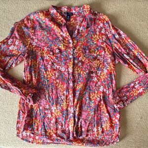 GAP 100% Cotton Floral Button-Up Shirt